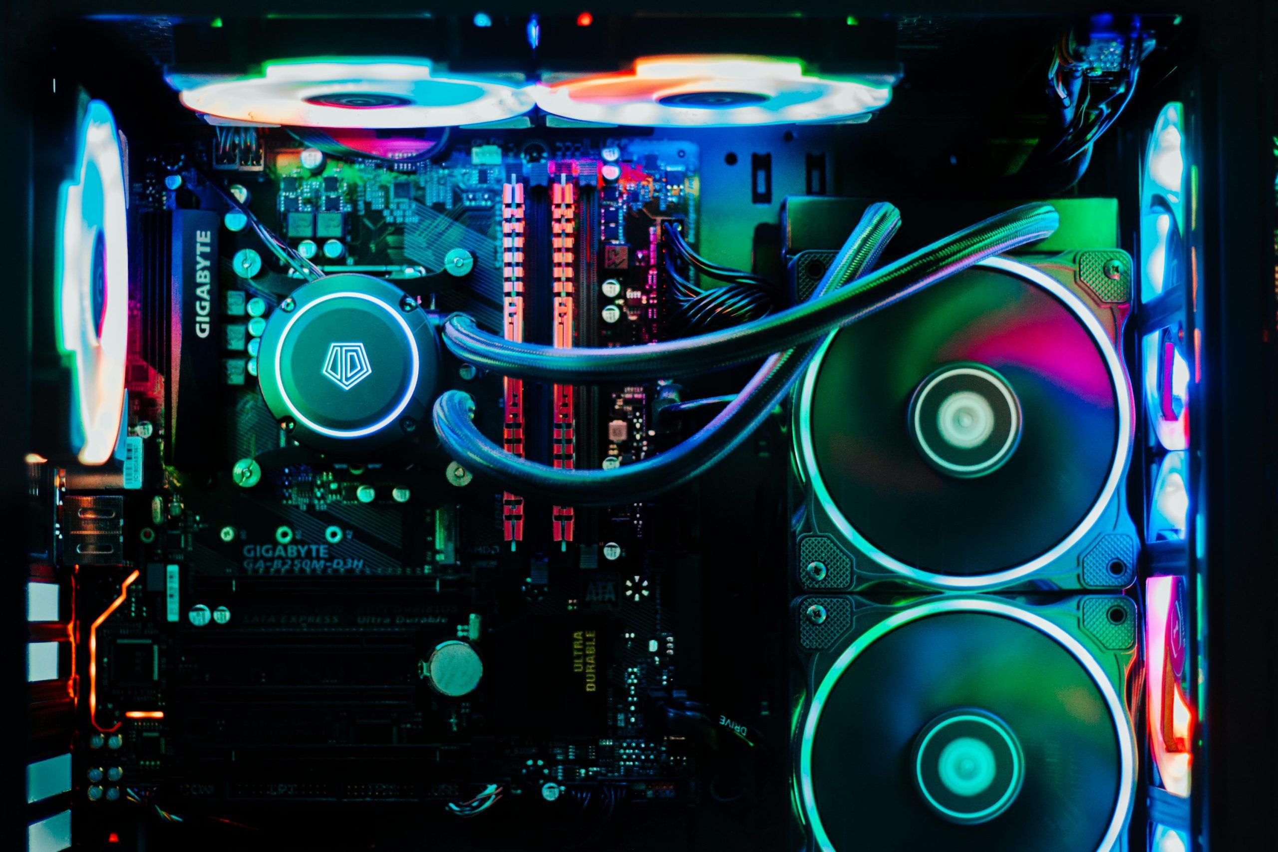 Custom gaming rig featuring AMD Ryzen 9 processor, RTX 4090 graphics card, and advanced thermal management